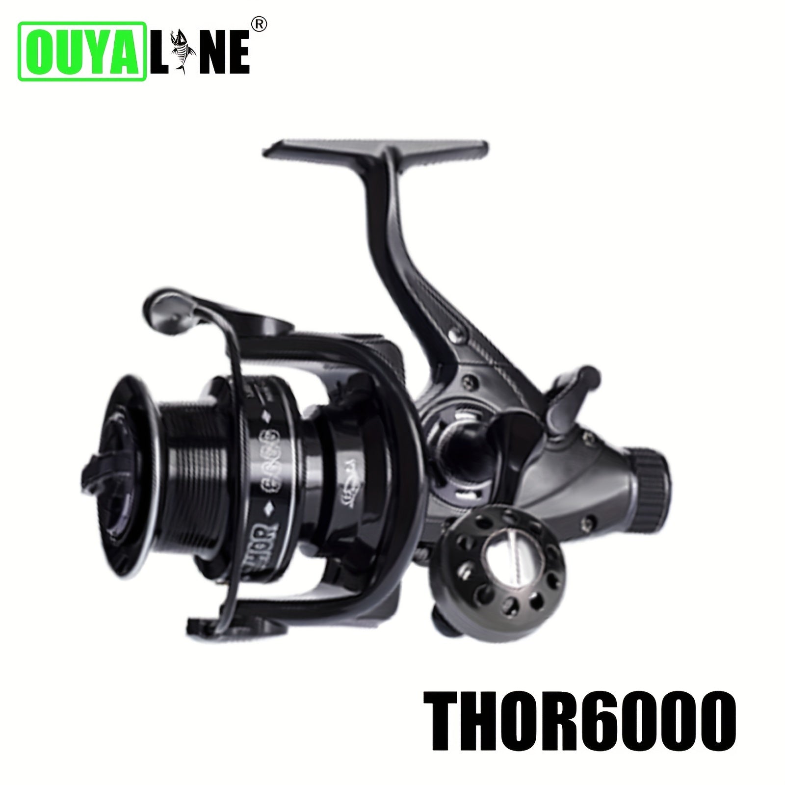 Spinning Fishing Reel 7+1BB Aluminum Alloy 10-25kg Double Drag Carp Tackle