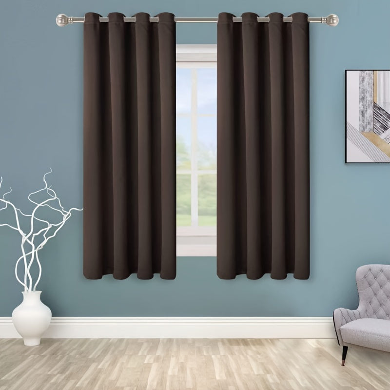 Blackout Curtain 1 Panel Solid Black Insulated Room Darkening for Bedroom Living Room