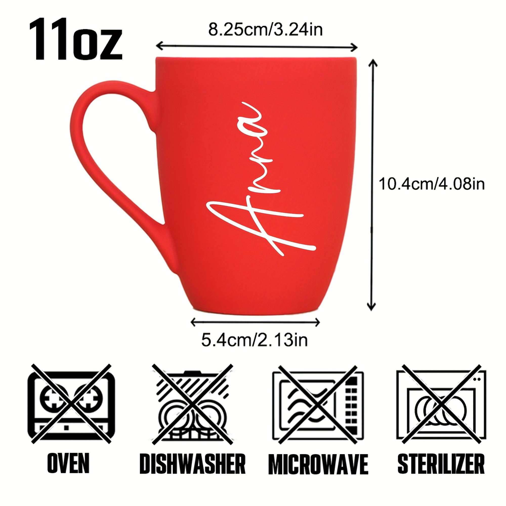 Taza de cerámica personalizada de 11oz con diseño de nombre para regalos