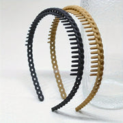 Set of 2 Non-Slip Hairbands with Teeth for Women Girls Solid Color Hair Styling