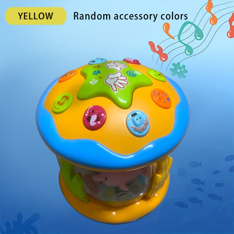 Kids Drum Set with Lights and Sounds Ocean Theme Educational Toy for Early Learning