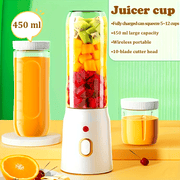 Electric Juicer Portable Dual-Cup USB Rechargeable Battery for Students and Home