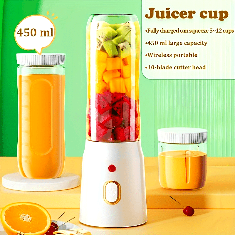 Electric Juicer Portable Dual-Cup USB Rechargeable Battery for Students and Home