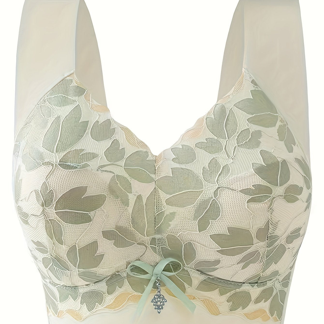 Women's Adjustable Wireless Lace Bra with Side Support and Breathable Fabric