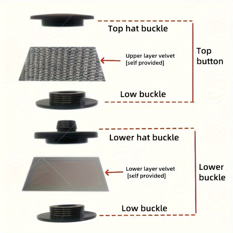 Universal Car Mat Fasteners 8 or 16 Pcs ABS Round Shape Secure Fit