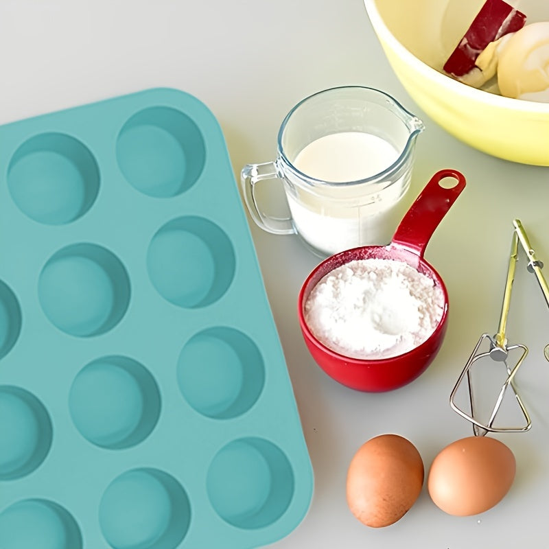 Silicone Baking Mold 24-Cavity Round for Cupcakes Muffins Puddings