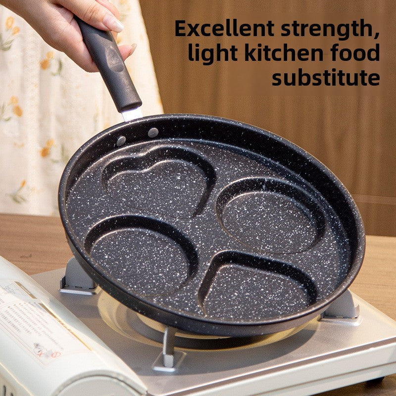 Cast Iron Pan with Round and Square Designs Non-Stick Surface Easy to Clean Kitchen Cookware