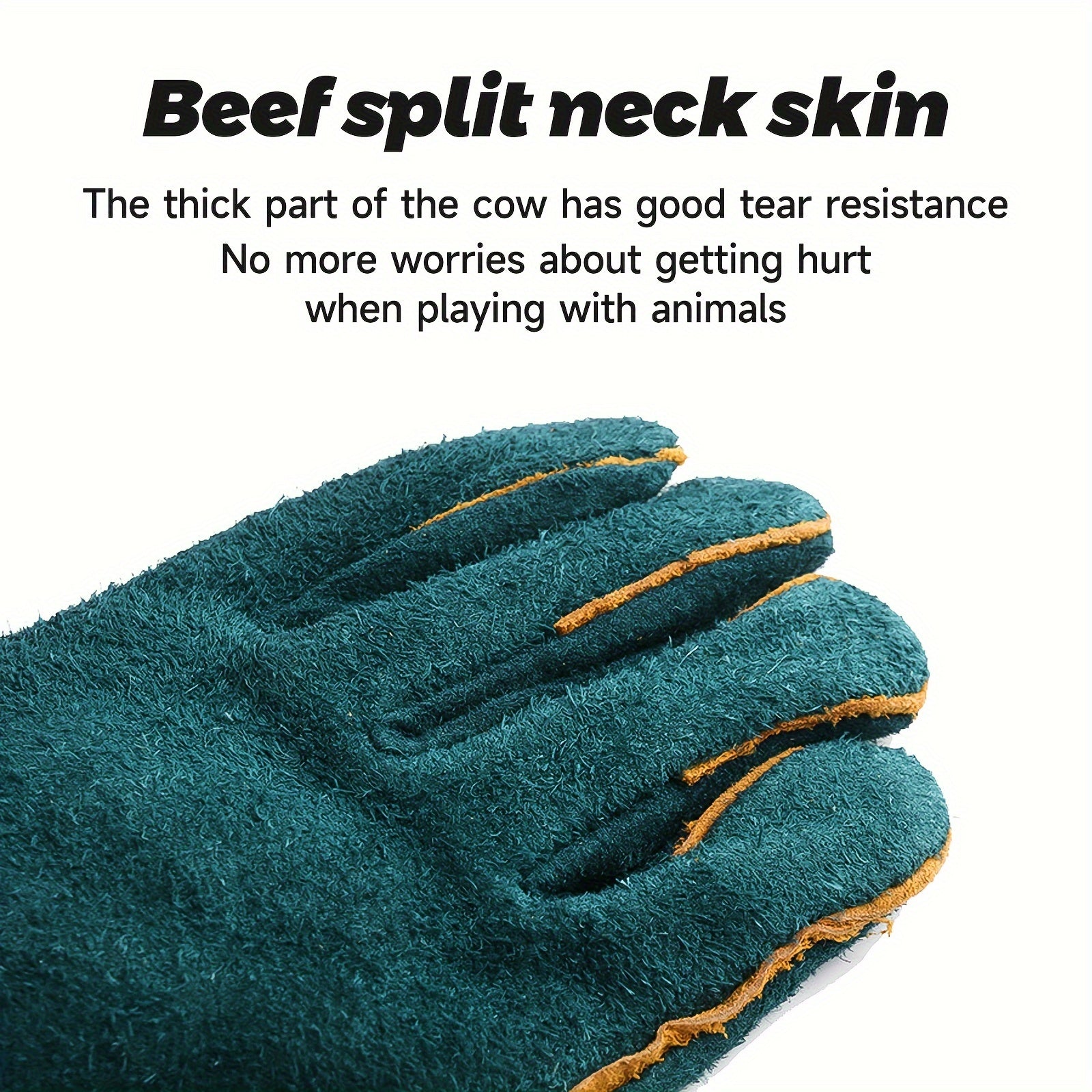 Dog Grooming Gloves Synthetic Fiber Anti-Bite Protection for Bathing and Training