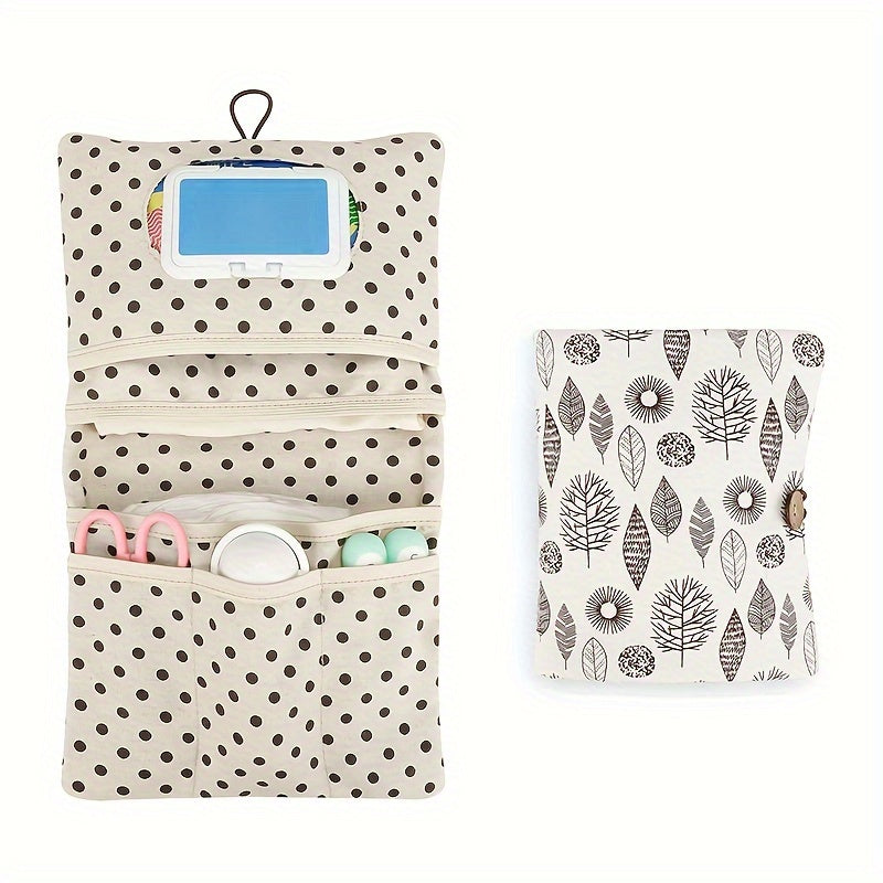 Diaper Bag with Wipes Dispenser Portable Polyester Storage Bag Multiple Colors