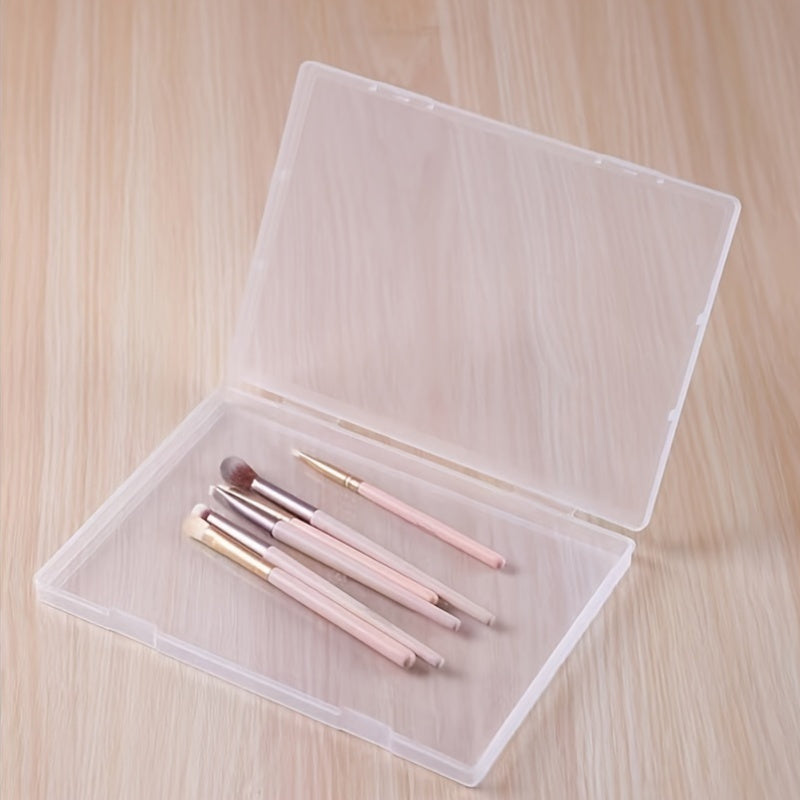 Rectangular Plastic Storage Box Waterproof Organizer with Flip Top Lid