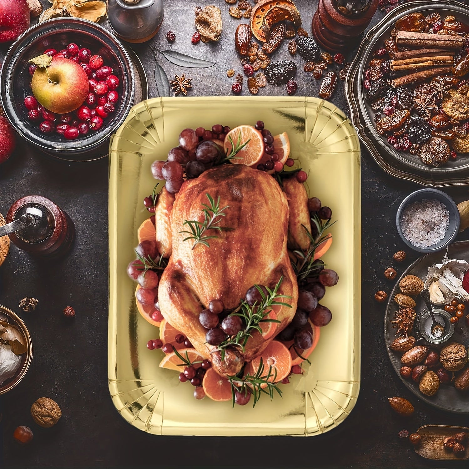 Golden Rectangle Cake Boards 10 Pack Heavy Duty Greaseproof Dessert Trays