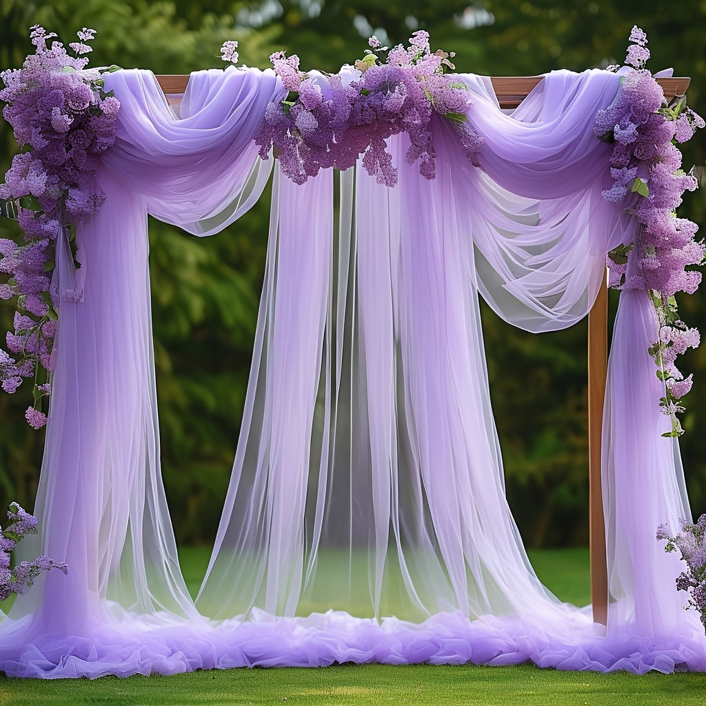 White Chiffon Tulle Curtain for Weddings and Events 19.7ft Long x 236.5ft Wide Sheer Polyester