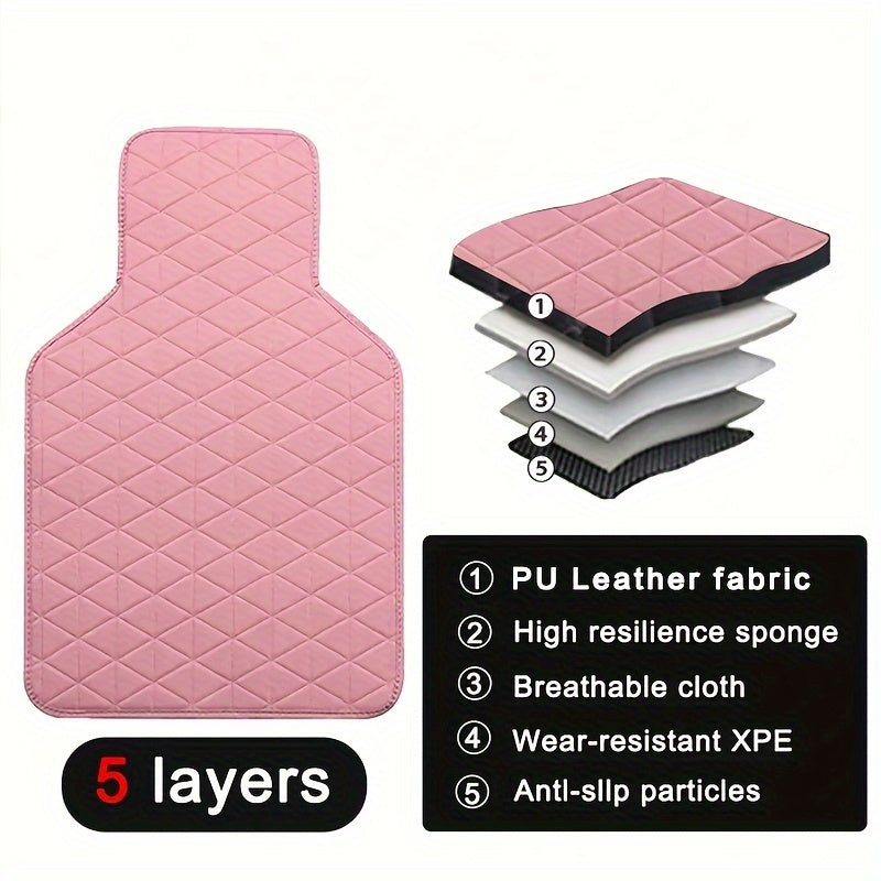 Universal Waterproof PU Leather Car Floor Mats Set for Men and Women