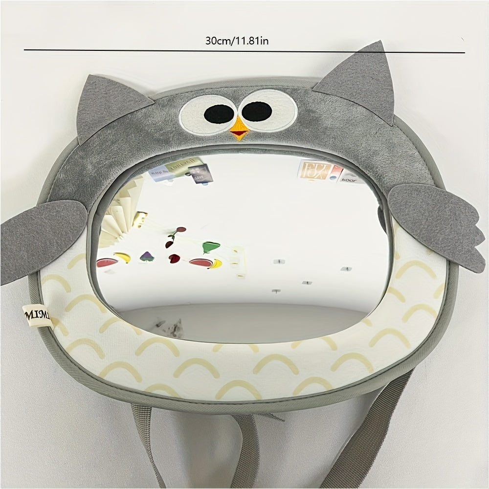 Baby Car Mirror with Cartoon Owl Design for Safety and Entertainment