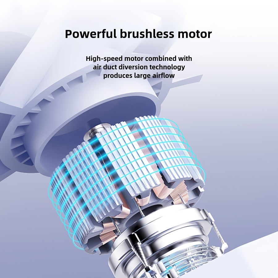 Portable Handheld Fan with Ice Cream Design, USB Charging, Digital Display, 100 Speeds