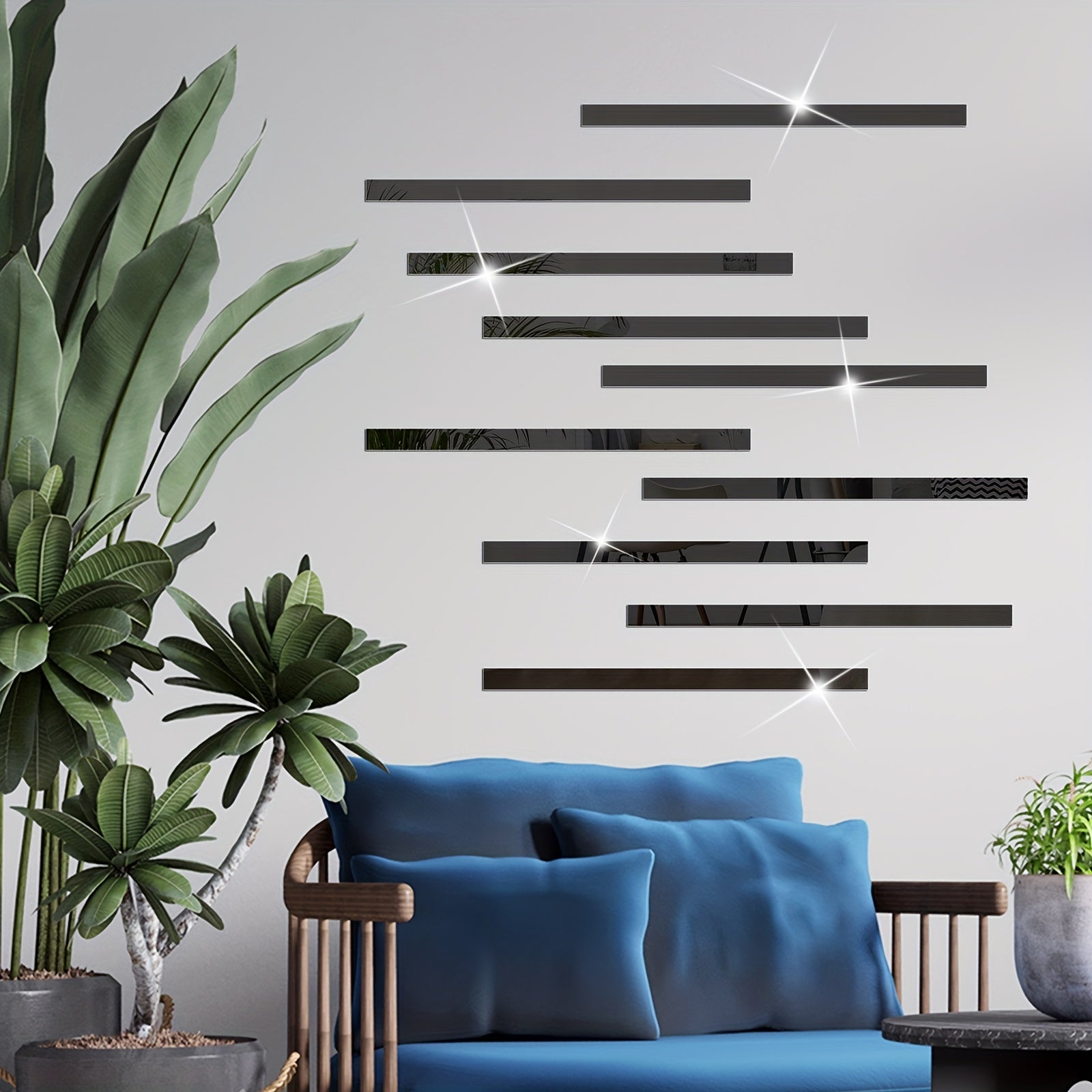 10 Shatterproof Acrylic Mirror Wall Stickers for Living Room Bedroom Bathroom Kitchen Decor