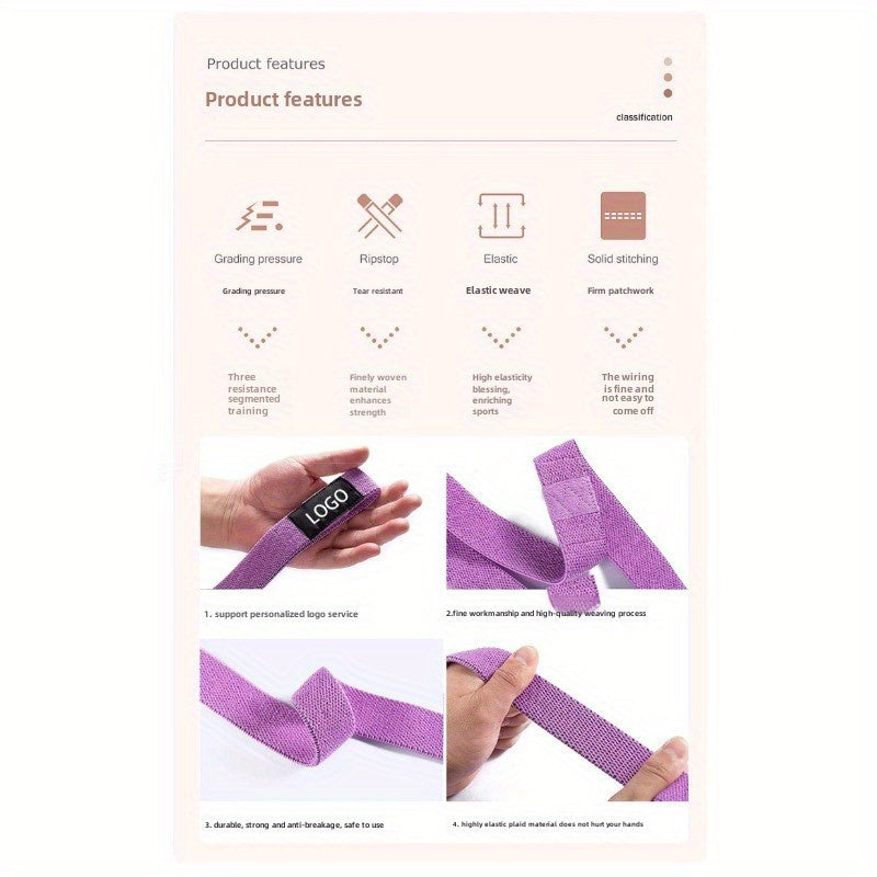 Knit Resistance Band for Strength Training Yoga Fitness 4cm Elastic Stretch Belt