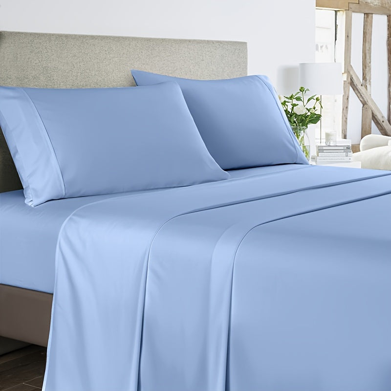 Koʻk rangli tekis yostiq qoplami, yengil paxta, bir kishilik, yotoqxona yoki mehmonxona uchun, yumshoq matras qoplami