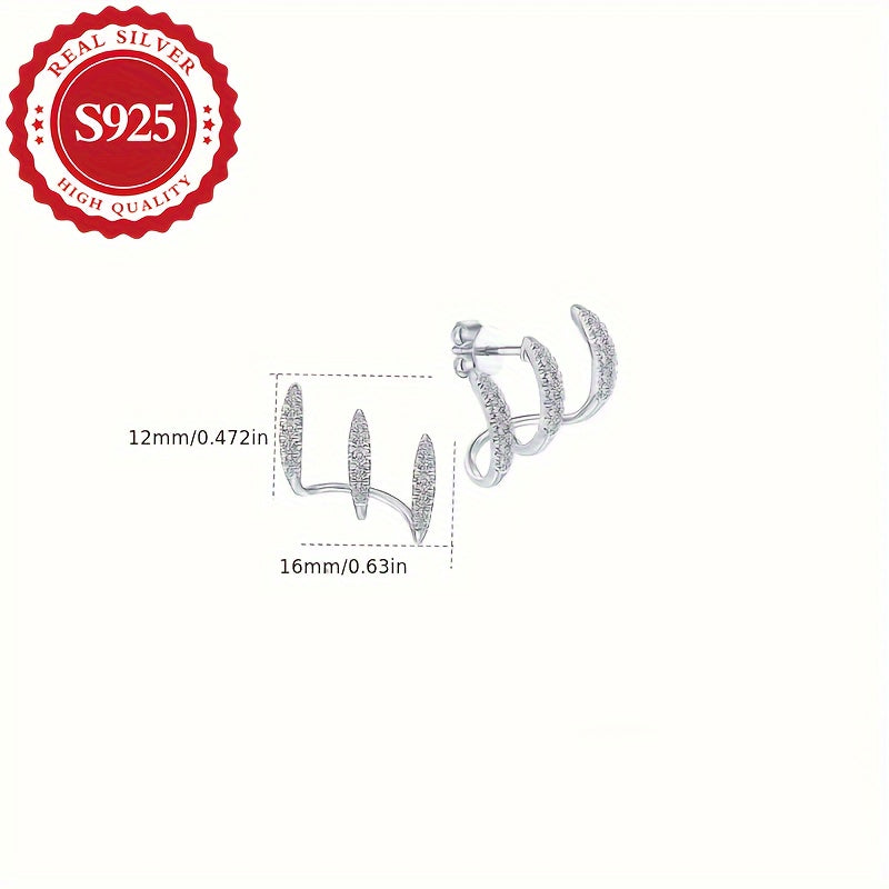 Sterling Silver Earrings with Zirconia Studs Hypoallergenic Dazzling Jewelry