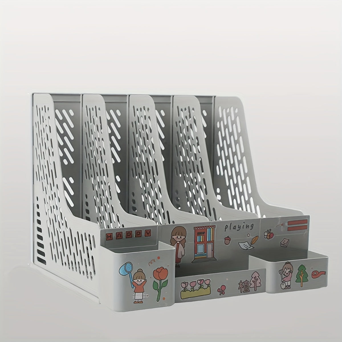 Desktop File Organizer for A4 Files Plastic Office Desk Storage Box