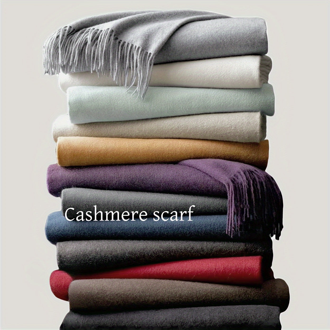 Unisex Cashmere Blend Scarf Soft Fringe Shawl Warm Casual Accessory