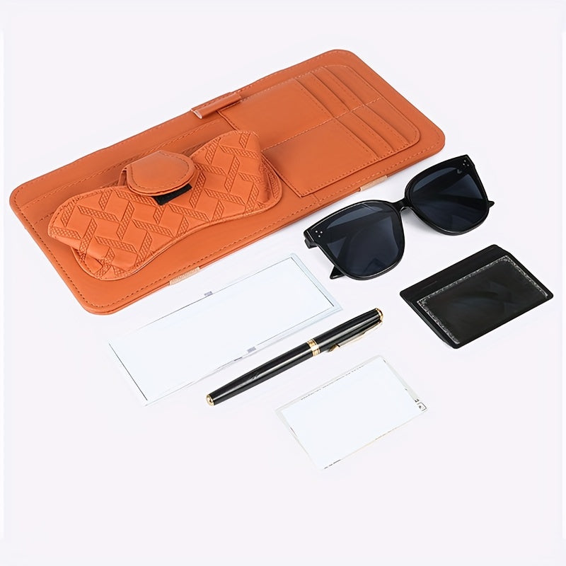 Car Sun Visor Organizer with Multiple Pockets Credit Card Slots Universal Fit