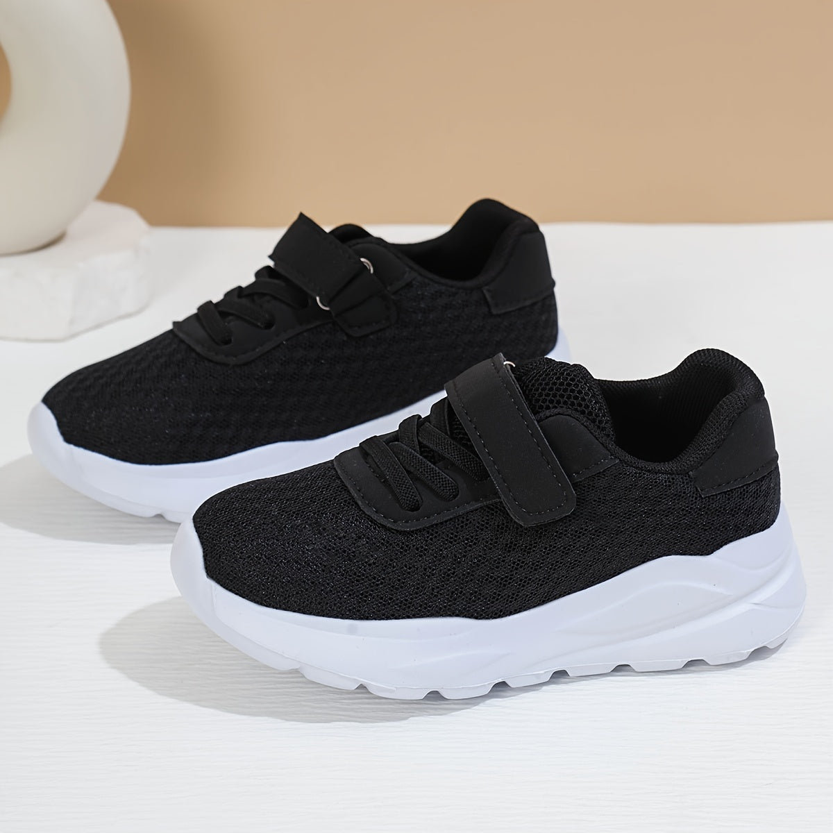 Boys Breathable Casual Sports Shoes Solid Color Fabric Sneakers for Kids