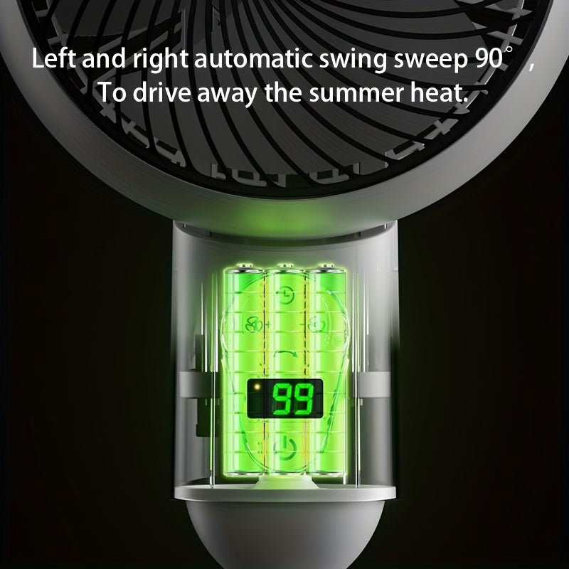 Digital Display Floor Fan with Remote Control Adjustable Height USB Powered Indoor Outdoor