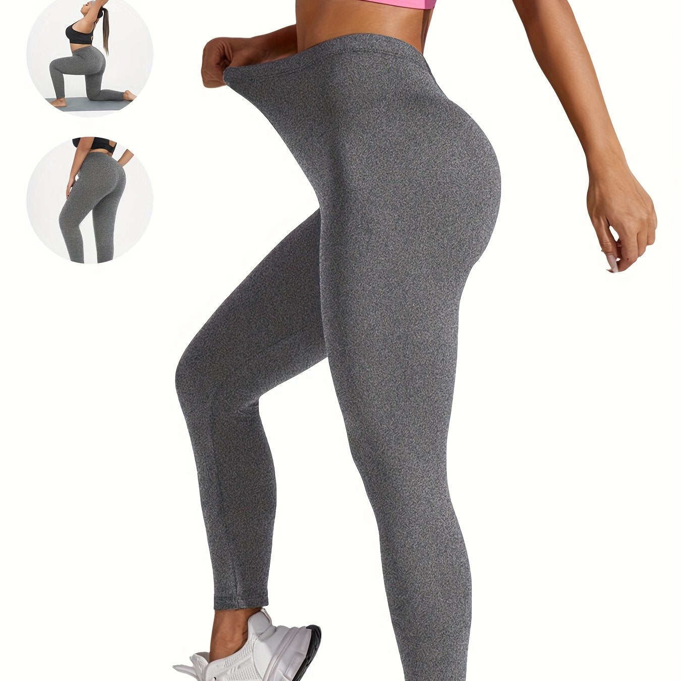 Leggings deportivos de talle alto para tallas grandes, suaves y opacos, ideales para yoga y running