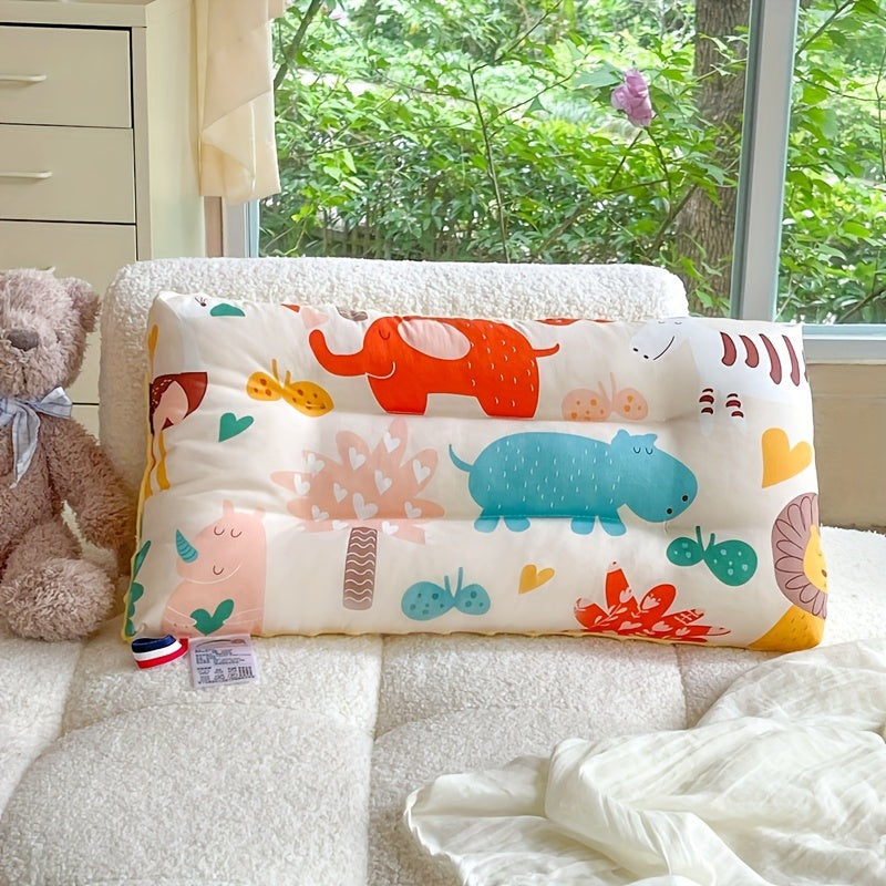 Almohada de poliéster lavable para niños con estampado de animales de dibujos animados para comodidad en todas las estaciones
