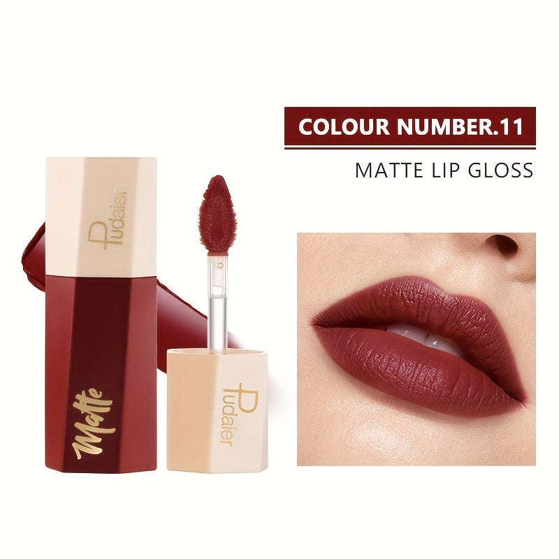 Tinte de labios mate y resistente al agua para mujer, con acabado en terciopelo y tono nude de larga duración