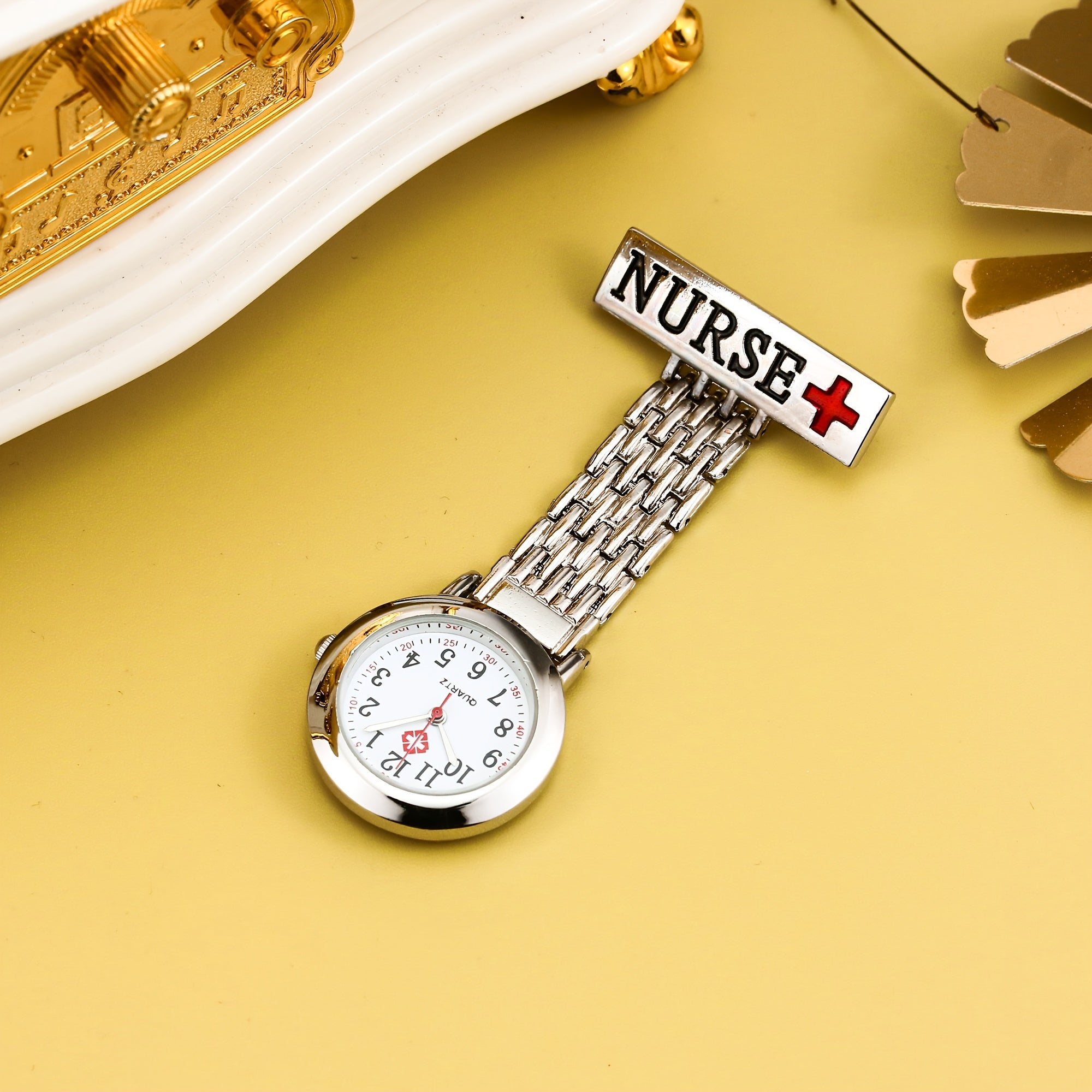 Nurse Quartz Watch Brooch Pin for Medical Professionals Fob or Pocket Watch