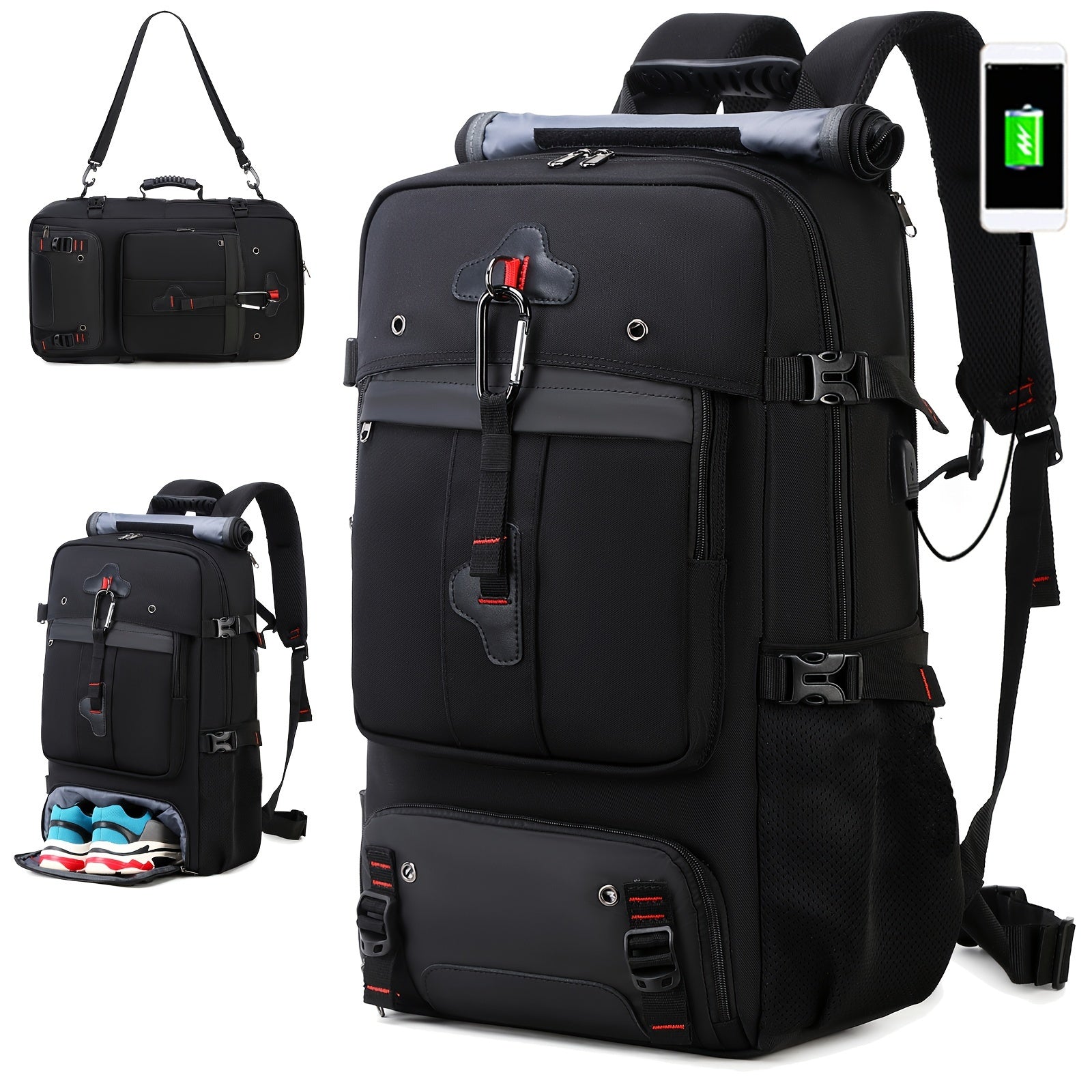 50L Hiking Backpack with Shoe Compartment for Men and Women Sports Travel