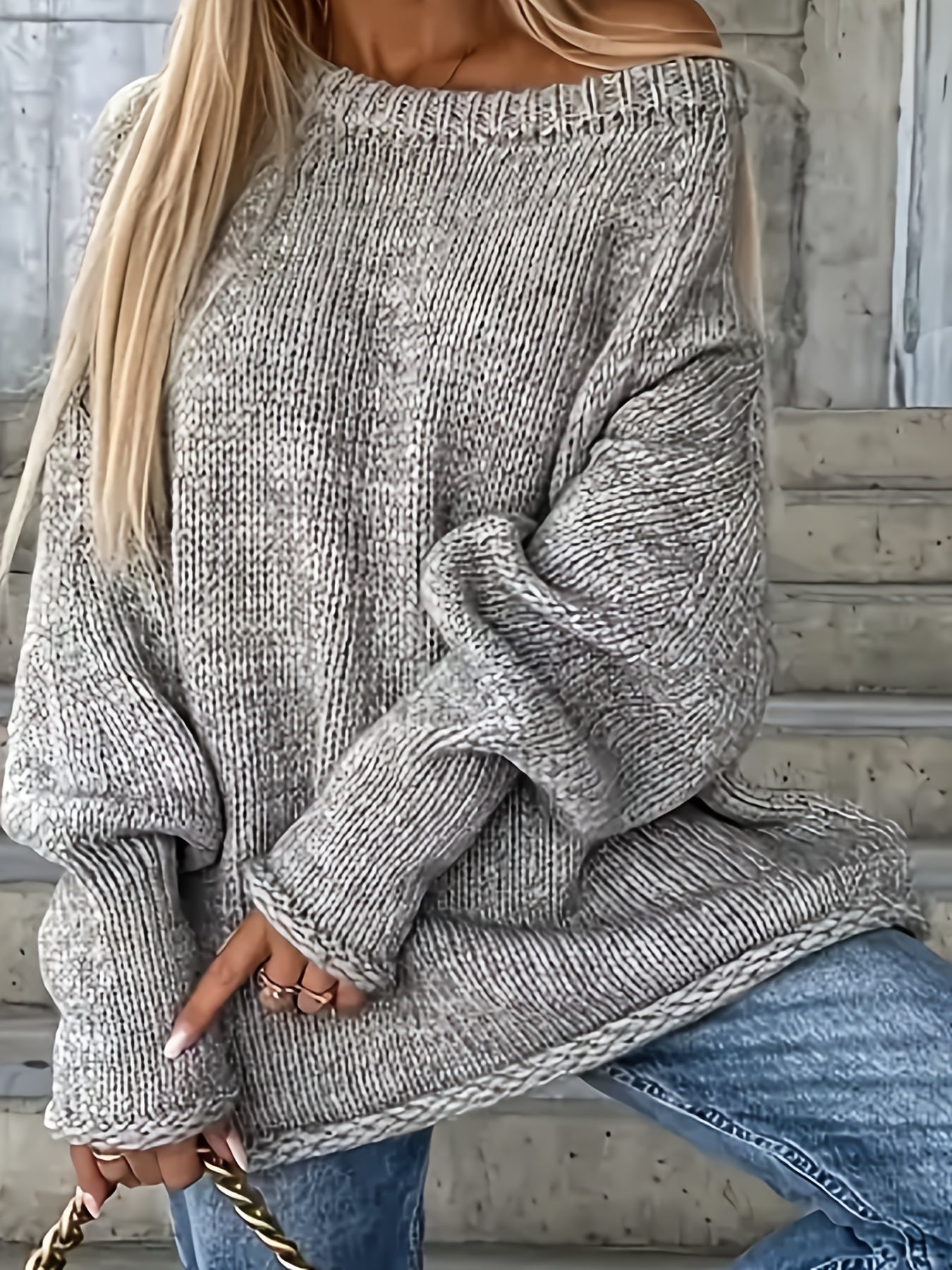 Plus Size Womens Oversized Sweater Long Sleeve Pullover Cozy Fall Winter