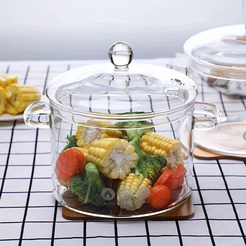 Transparent Borosilicate Glass Soup Crockpot for Kitchen Use