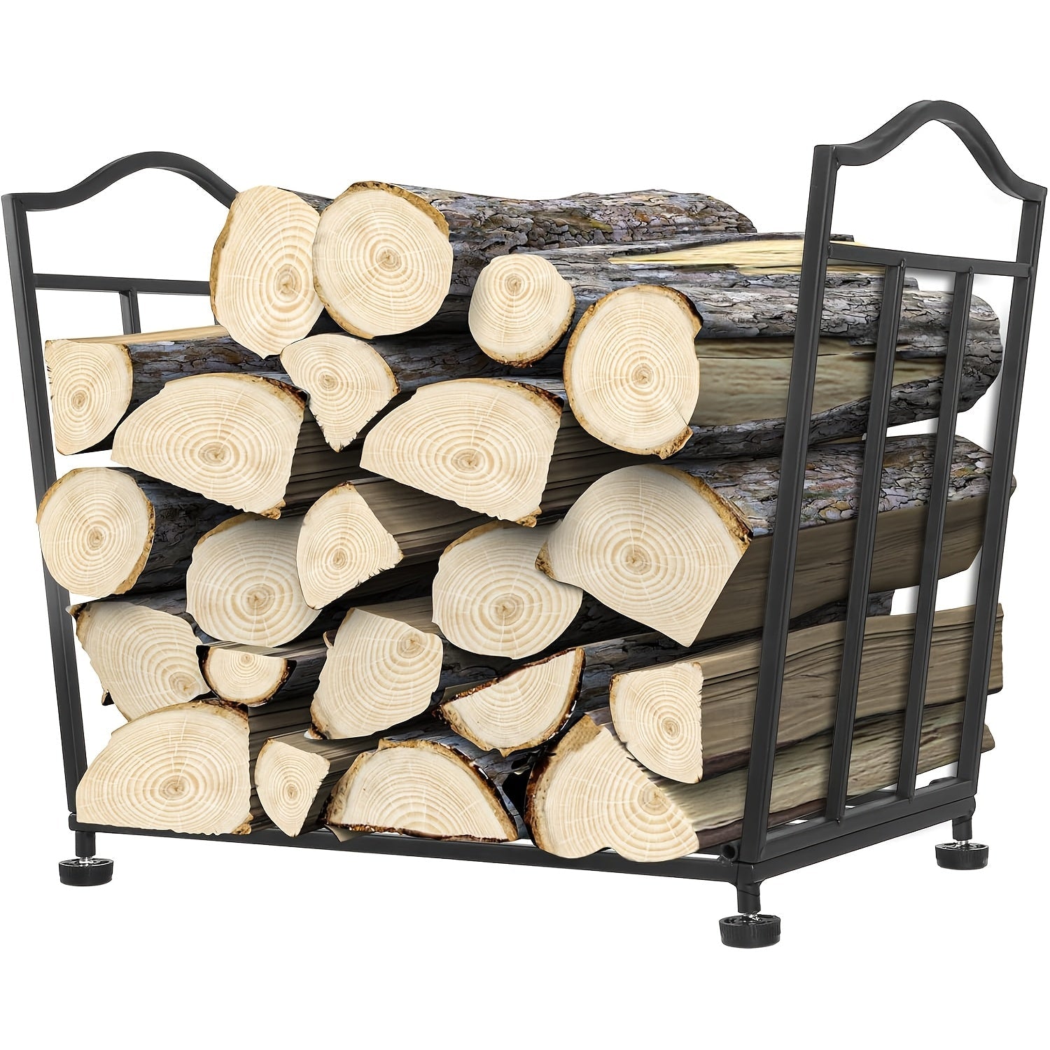 Durable Metal Firewood Rack Foldable Indoor Outdoor Fireplace Organizer