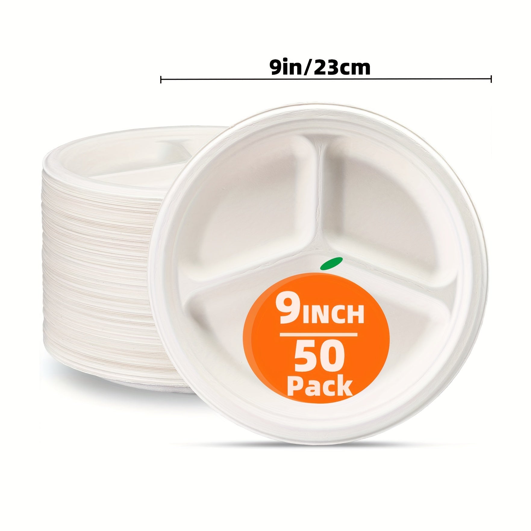 Bir martalik qog'oz plitalar 10 9 7 dyuym, 50 ta, 100 ta, partiyalar va pikniklar uchun paket