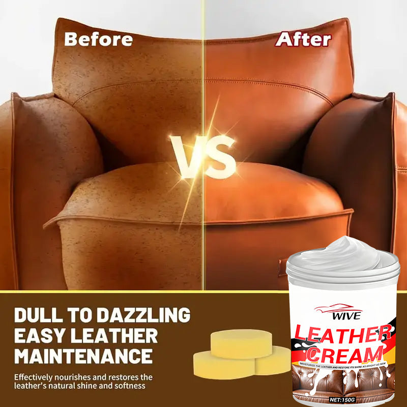 Leather Care Cream for Sofas Shoes and Jackets 150g Conditioning Restoring