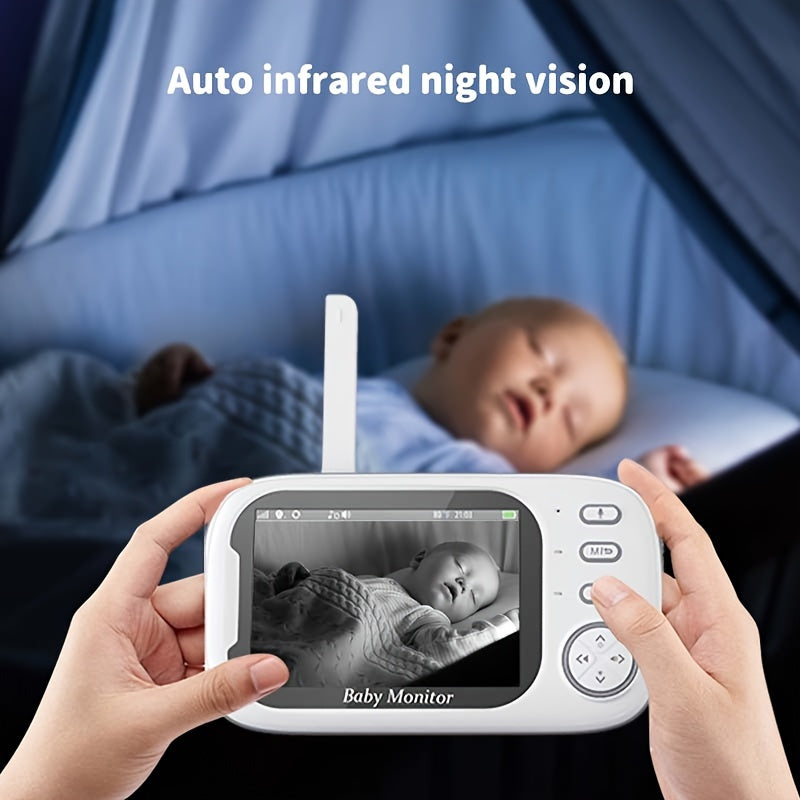 Baby Monitor with 720P HD Camera 8.89cm LCD Screen Night Vision Two-Way Audio Temperature Display