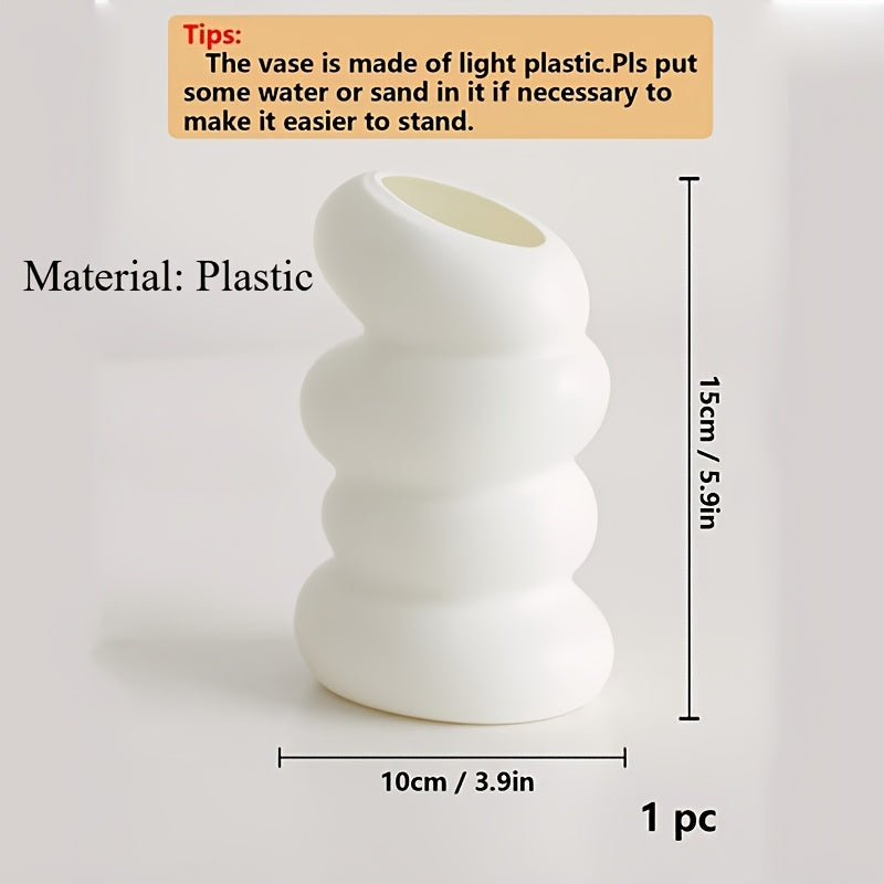 White Spiral Vase Nordic Style for Home Decor Living Room Bedroom
