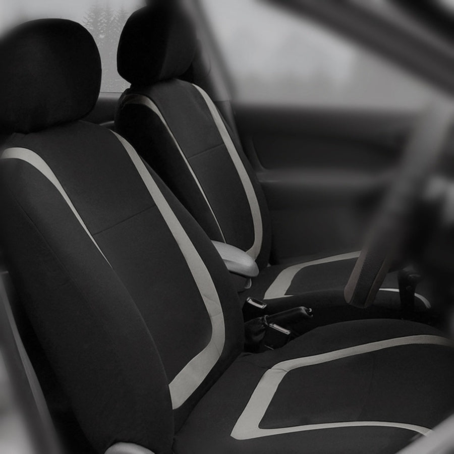 Universal Fit Canvas Car Seat Covers 2-Piece Set All-Season Machine Washable