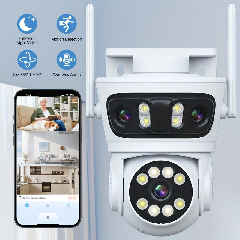 Outdoor Wireless Security Camera with Color Night Vision and Auto Tracking