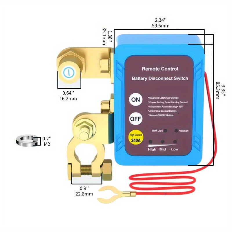 Universal 12V DC Power Cut-Off Switch for Cars Trucks RVs Remote Control