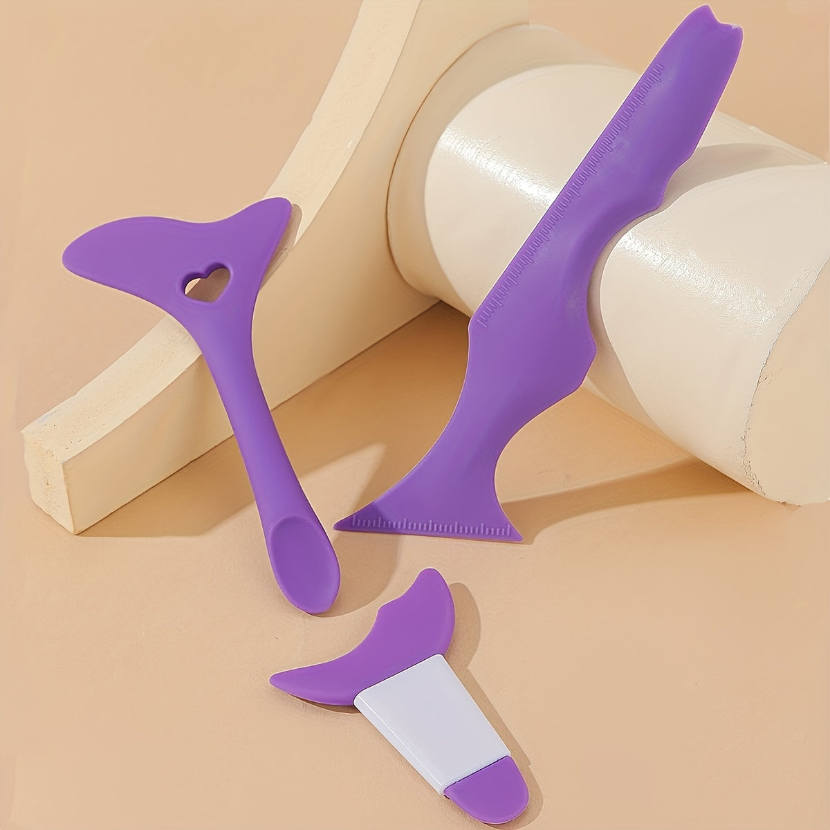 3 ta silikon makiyaj qo'llanmalari to'plami, mukammal qalam, kirpiklar va qoshlar uchun pushti rangda, barcha teri turlari uchun mos, hid qo'shilmagan.