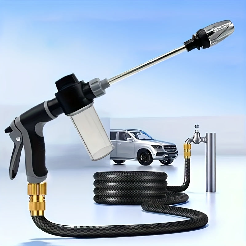 High-Pressure Car Wash Gun with Adjustable Spray Rod and Universal Quick Connect Adapter