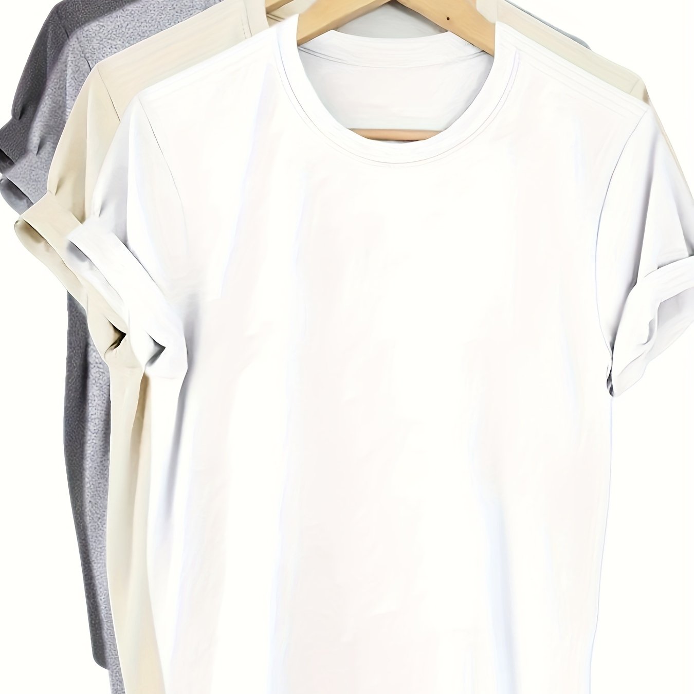 Plus Size Cotton T-Shirts 4 Pack Short Sleeve Crew Neck Casual Women