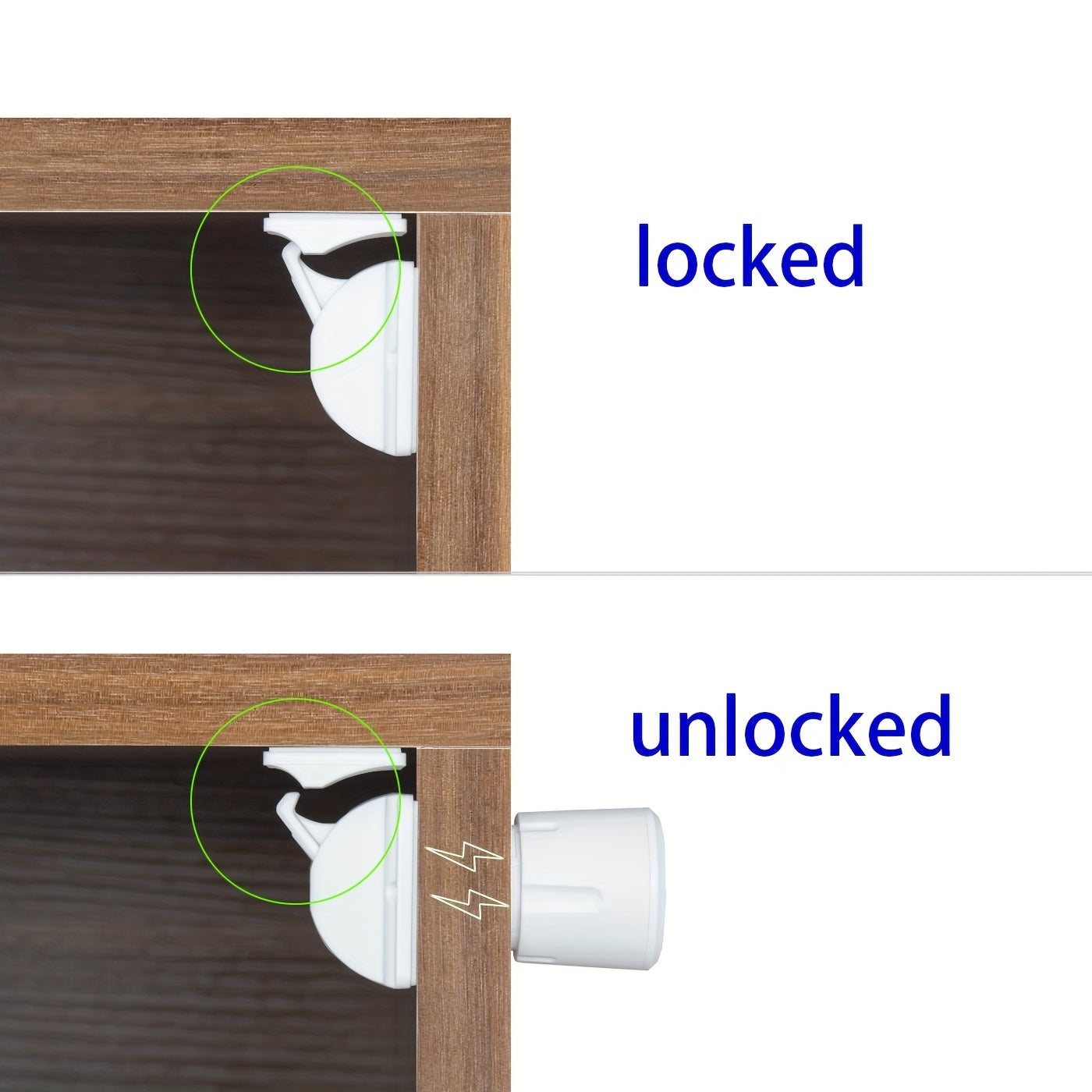 Magnetic Childproof Cabinet Locks Set of 8 No Tools Needed Safe Plastic