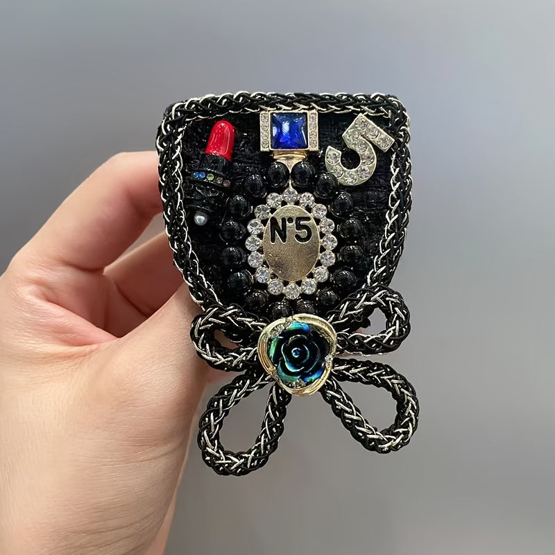 Zarif Vintage Barok Perla Kamon Brosh - Kiyimlar va Aksessuarlar uchun Elegant Gul va Qush Alloy Pin