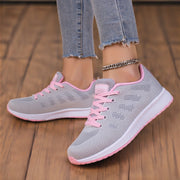 Women's Lightweight Mesh Running Shoes Low-Top Sneakers Pink Accents