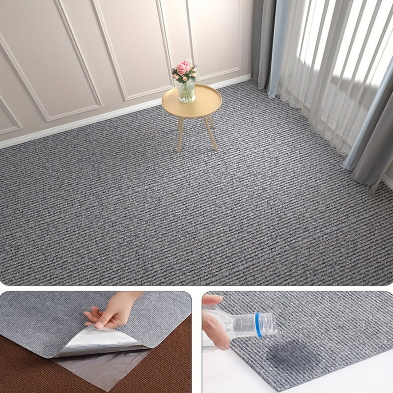 30-Pack Self-Adhesive Carpet Floor Tiles Shapes and Stripes 30x30 cm for Office Balcony